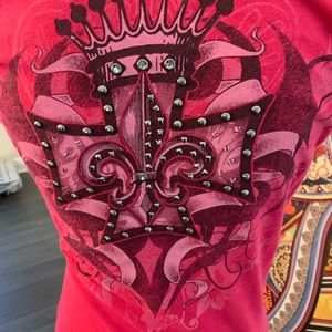 Bejeweled rhinestone shirt! Size medium